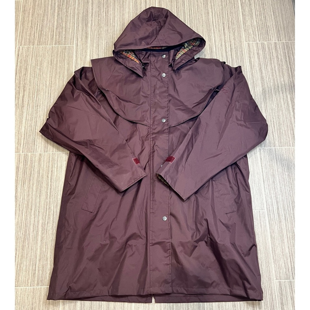 Women’s Hooded Long Trench Coat in Plum
